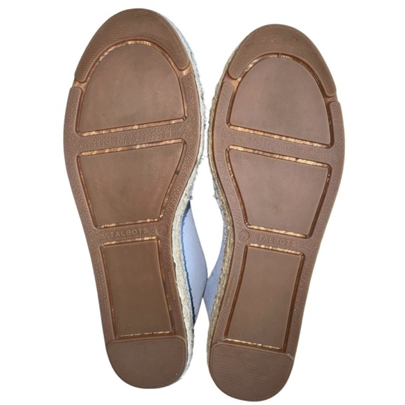 TALBOTS | NEW Izzy Espadrilles Suede Slip On Shoe Leather + Memory Foam Blue 7.5 - Picture 4 of 5